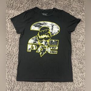 2Pac Tupac Shakur Fist Short Sleeve T-shirt Photo Logo Picture Black Sz Medium